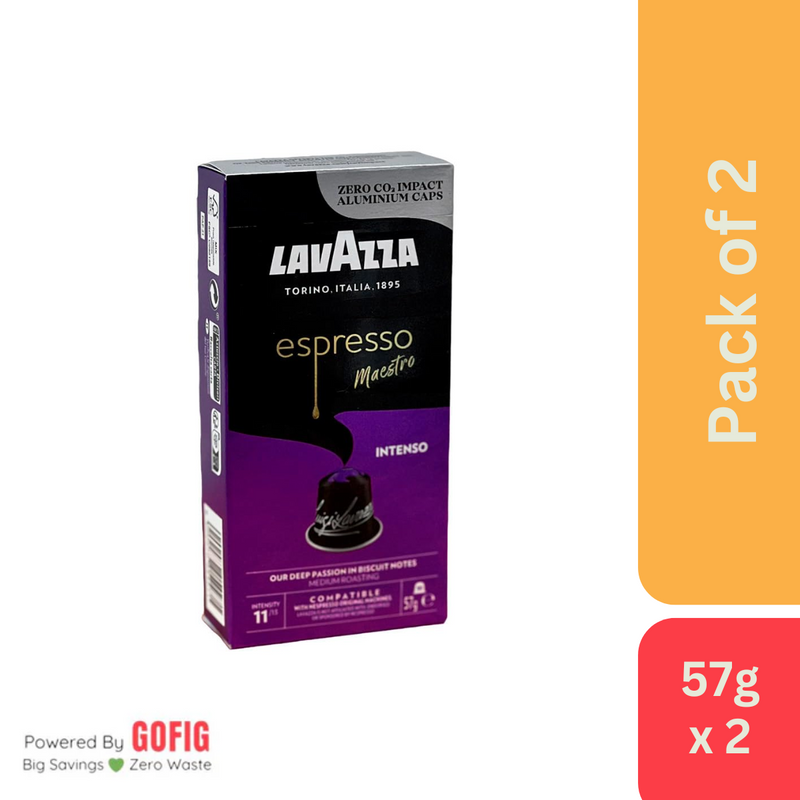 Lavazza Espresso Maestro Intenso, Aluminium Nespresso Compatible Coffee Capsules (57 g)