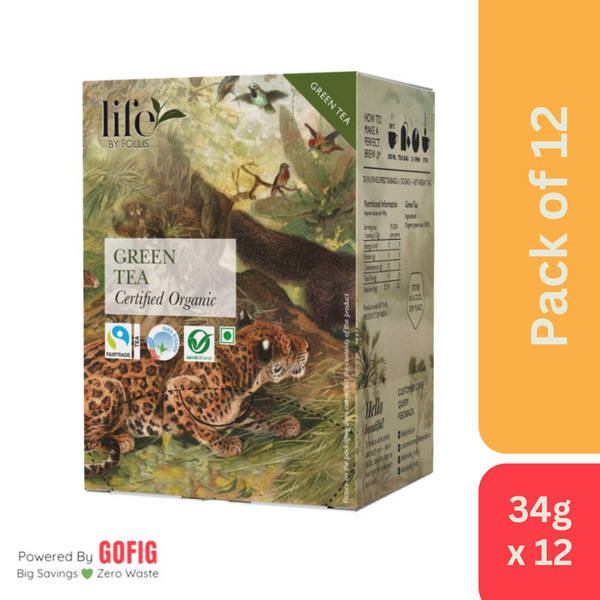 Life By Follis Natural Green Tea (34 g) - Pack of 12