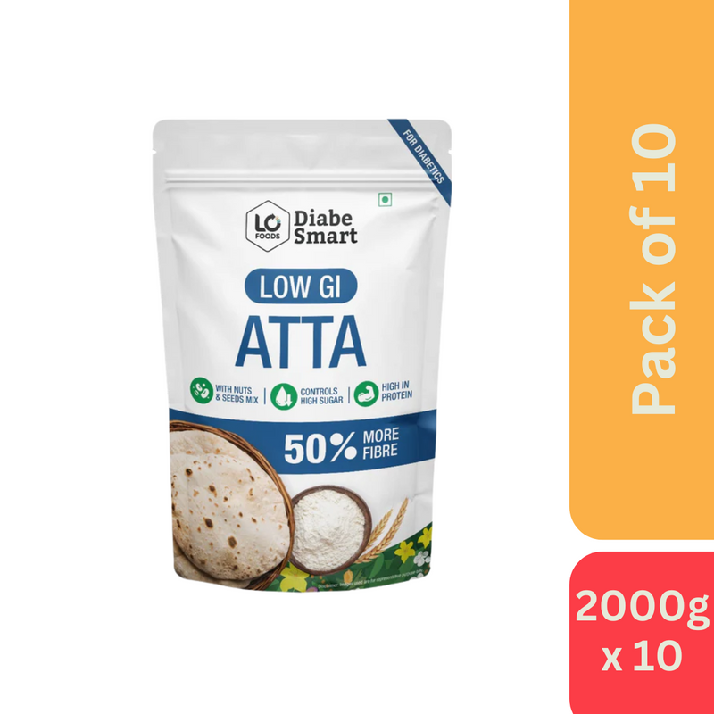 Lo Foods Diabesmart Sugar Care Atta (2000 g) - Pack of 10