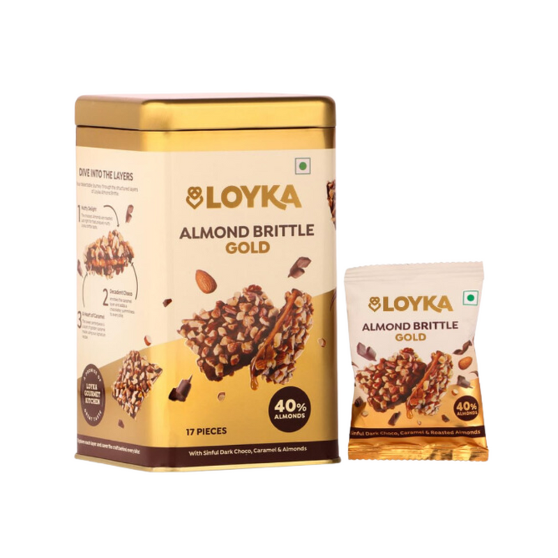 Loyka Almond Brittle Gold Signature Tin Box - 17 Pcs (400 g)