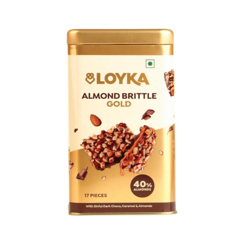 Loyka Almond Brittle Gold Signature Tin Box - 17 Pcs (400 g)
