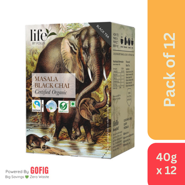 Life By Follis Masala Black Chai (40 g) - Pack of 12