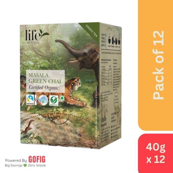 Life By Follis Masala Green Chai (40 g) - Pack of 12