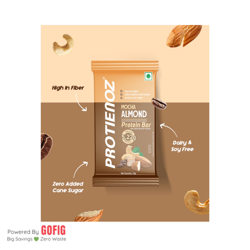 Proteinoz Mocha Almond Protein Bar (28 g) - Pack of 5