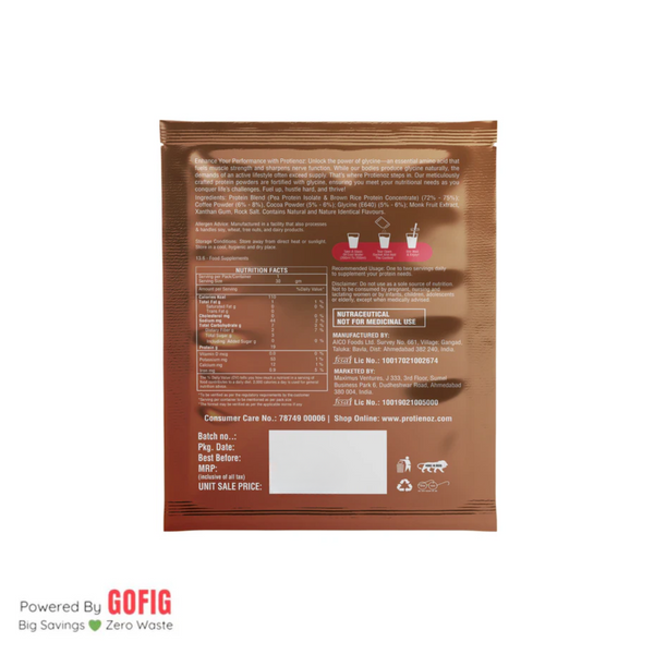 Protienoz Mocha Protein Powder sachet (30 g) - Pack of 5