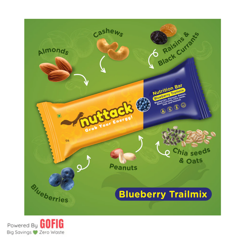 Nuttack Assorted Mix - Protein and Energy Bars (6 bars)