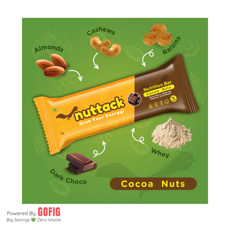Nuttack Assorted Mix - Protein and Energy Bars (6 bars)