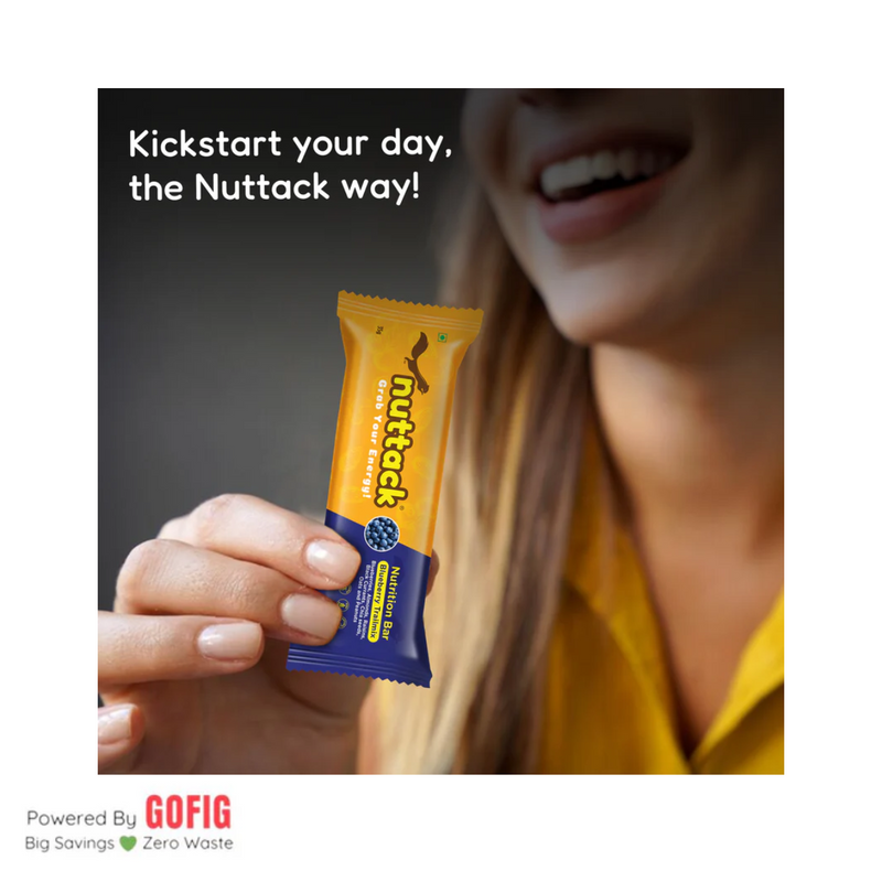 Nuttack Blueberry Trailmix Energy Bars (6 bars)