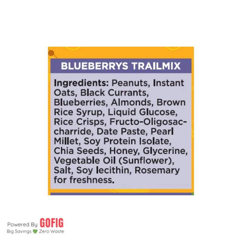 Nuttack Blueberry Trailmix Energy Bars (6 bars)