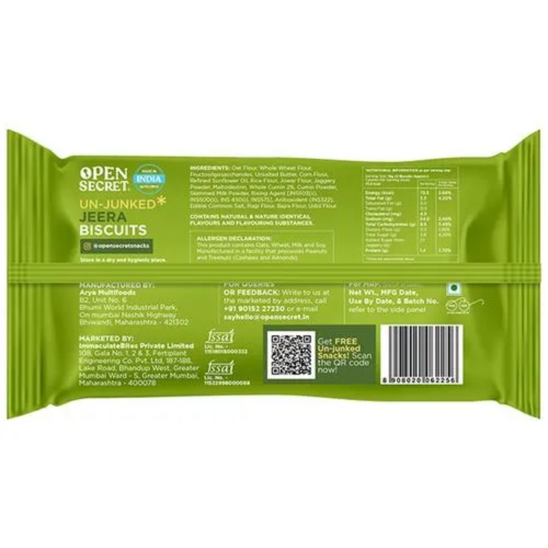 Open Secret Unjunked Jeera Biscuit (35 g) - Pack of 10