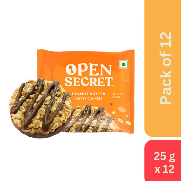 Open Secret Peanut Butter Nutty Cookies - 2 pcs (25 g) - Pack of 12