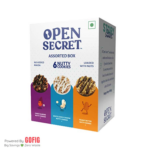 Open Secret Assorted Story Box - 6 Nutty Cookies (75 g) - Pack of 2