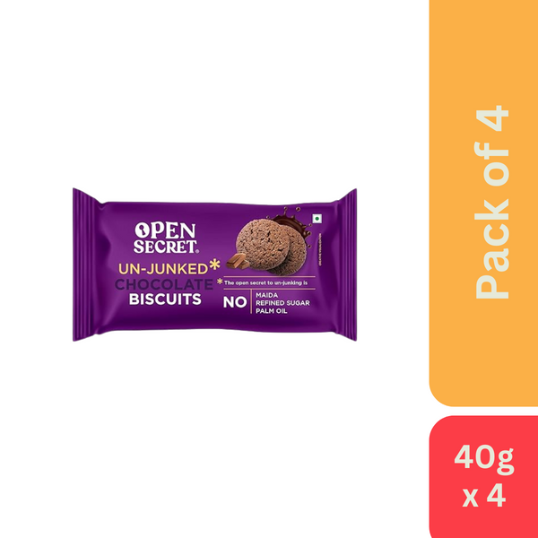 Open Secret Un-Junked Chocolate Biscuits (40 g) - Pack of 4