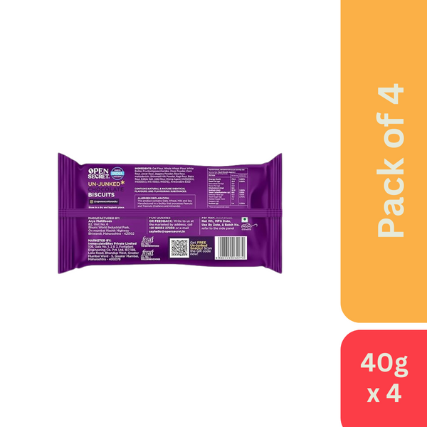 Open Secret Un-Junked Chocolate Biscuits (40 g) - Pack of 4