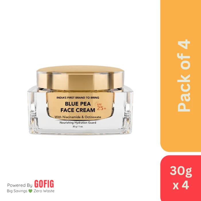 Practical Story Blue Pea Face Cream with SPF 25+ (30 gm) - Pack of 4