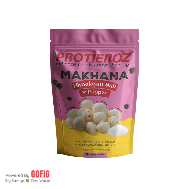 Protienoz Himalayan Pink Salt & Pepper Makhana (60 g) - Pack of 3