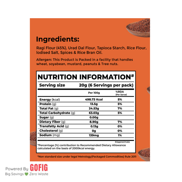 Bonvie Ragi Chips Cream and Onion (125 g) - Pack of 2