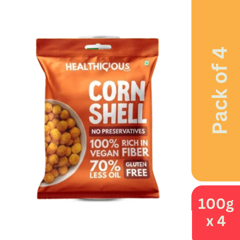 Healthicious Corn Shell Masala Flavour (100 g) - Pack of 4