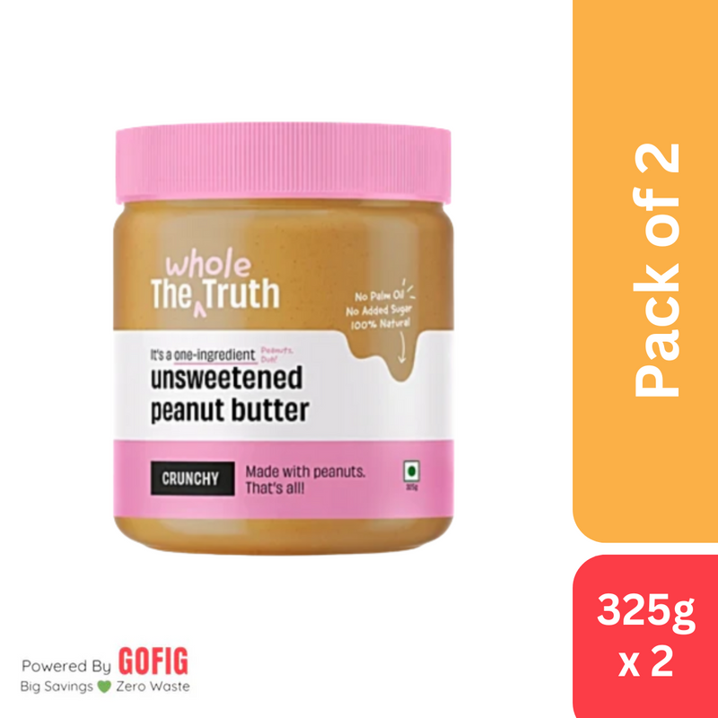 TWT Crunchy Unsweetened Peanut Butter (325 g)