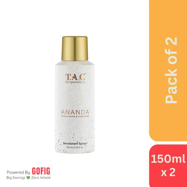 The Ayurveda Co. Ananda Sandalwood & Cinnamon Deodorant (150 ml) - Pack of 2