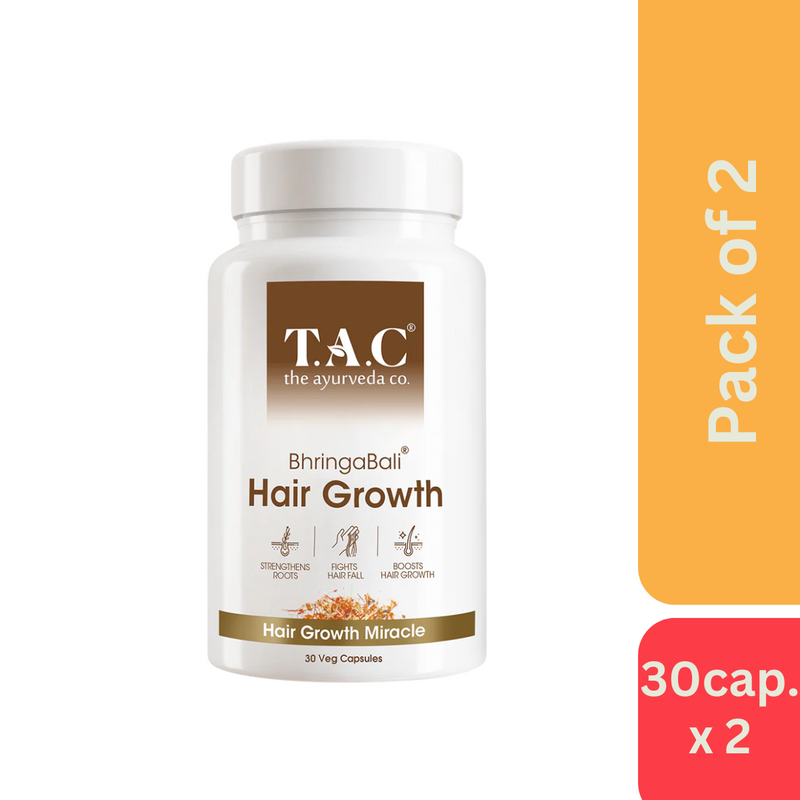 The Ayurveda Co. Bhringabali Hair Growth -30Veg Capsule - Pack of 2