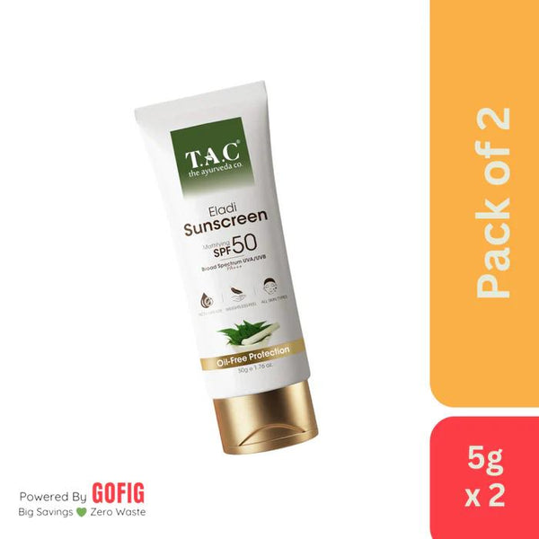 The Ayurveda Co. ELADI Sunscreen Spf 50 Sampler (5 gm) - Pack of 2