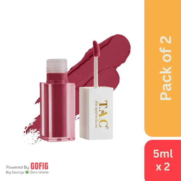 The Ayurveda Co. Liquid Lipstick Maroon Fantasy (5 ml) - Pack of 2