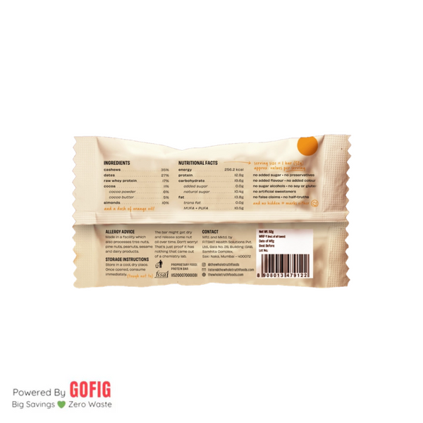 TWT Orange Cocoa Protein Bar (52 g) - Pack of 4