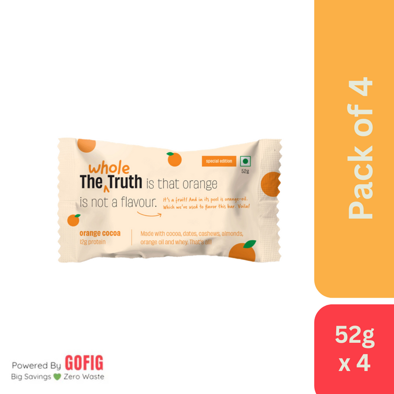 TWT Orange Cocoa Protein Bar (52 g) - Pack of 4