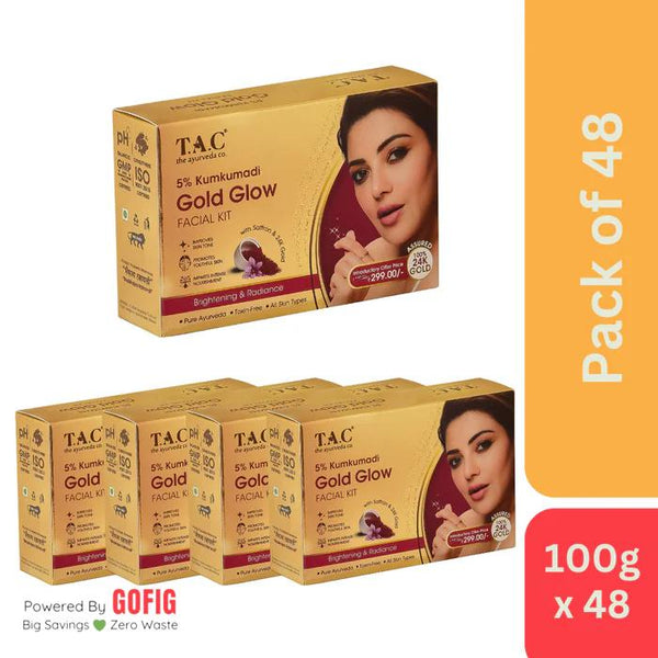 The Ayurveda Co. Kumkumadi Gold Glow Facial Kit - Pack of 48