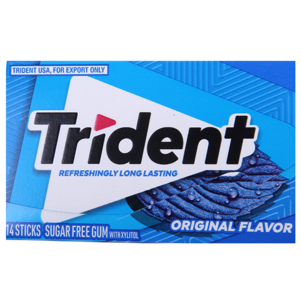 Trident Original Flavor Chewing Gum, 14 Sticks (26 g) - Front