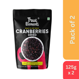 True Elements Cranberries Dried (125gm) - Pack of 2
