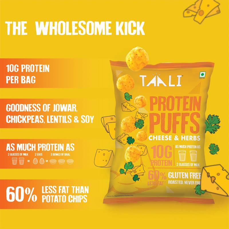 Taali Protein Cheese & Herbs Puff (60 g) - Key Features