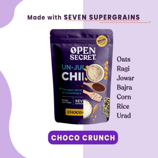 Open Secret Supergrain Chips- Choco Crunch (45 g) - Seven Supergrains