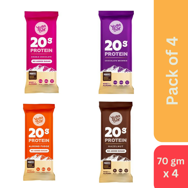 Yoga Bar Variety Pack 20g Protein Bar Box (Pack of 4)