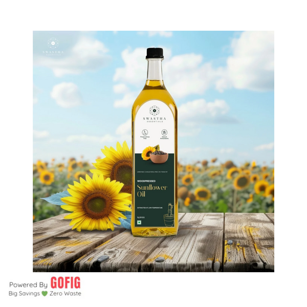 Swastha Essentials Woodpressed Sunflower Oil (1000 ml)