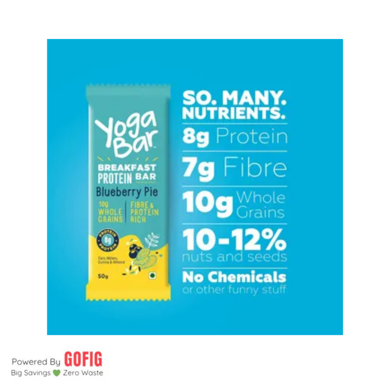 Yoga Bar Blueberry Pie Breakfast Bar (45 g) - Pack of 4