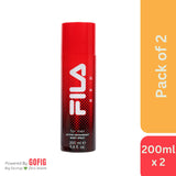 FILA FOR MEN- ACTIVE DEODORANT BODY SPRAY (RED) - Pack of 2