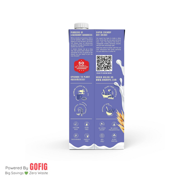 Bagrrys Plant Based Oat Drink (1000 ml)