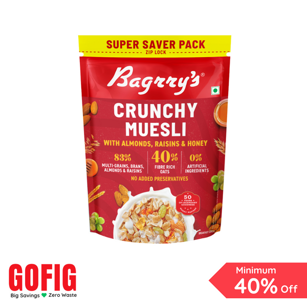 Bagrrys Crunchy Muesli - Almonds, Raisins & Honey (750 g)