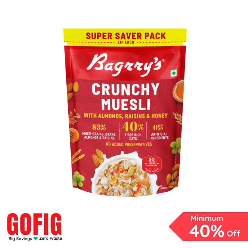 Bagrrys Crunchy Muesli - Almonds, Raisins & Honey (750 g)