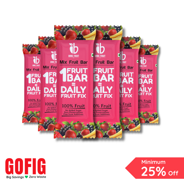 Bare Fruit Mix Fruit Bar – Strawberry - Pack of 6 (150 g)
