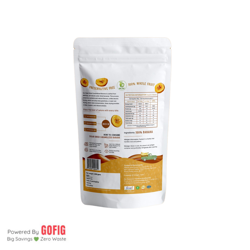 Bare Fruit Solar Dried Caramelized Banana (200 g)