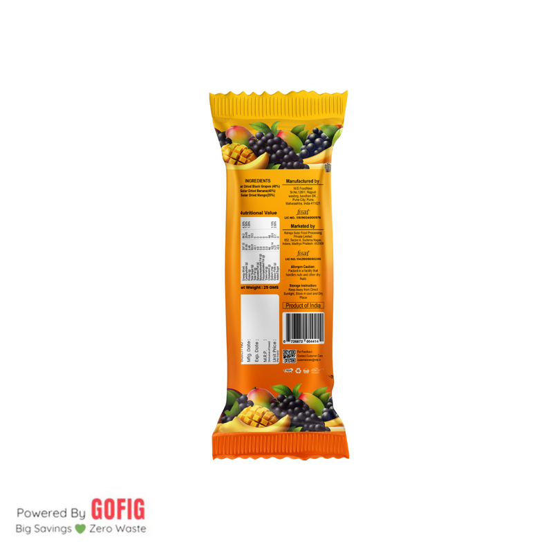 Bare Fruit Mix Fruit Bar – Mango 6 Bars (150 g)