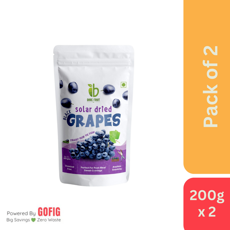 Bare Fruit Solar Dried Black Grapes (200 g)