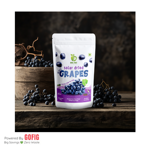 Bare Fruit Solar Dried Black Grapes (200 g)