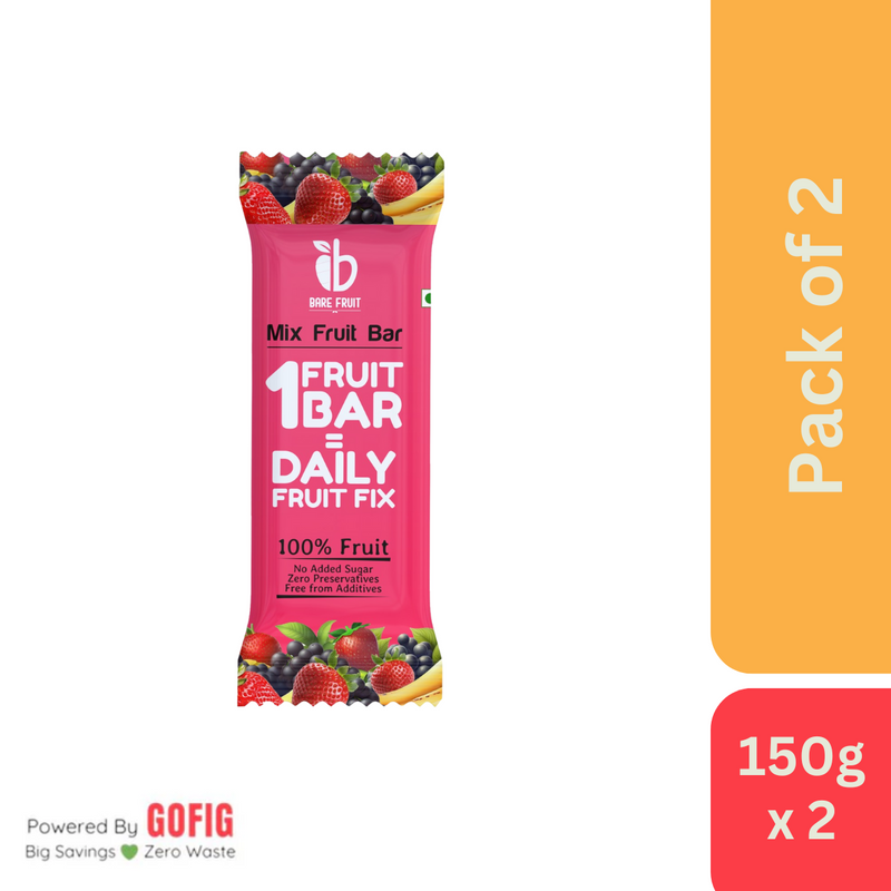 Bare Fruit Mix Fruit Bar – Strawberry 6 Bars (150 g)