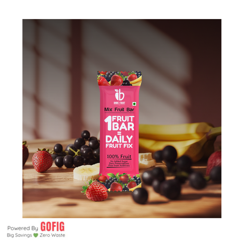 Bare Fruit Mix Fruit Bar – Strawberry 6 Bars (150 g)