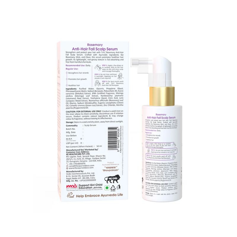 The Ayurveda Co. Rosemary Anti Hair Fall Scalp Serum (50 ml) - Pack of 2