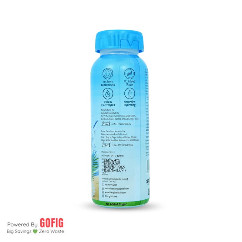 The Right Rituals Tender Coconut Water (200 ml) - Pack of 48